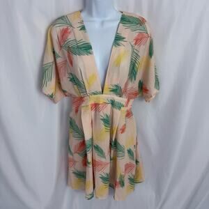 NWT Floerns Tropical Print Open Back Dress Size Large